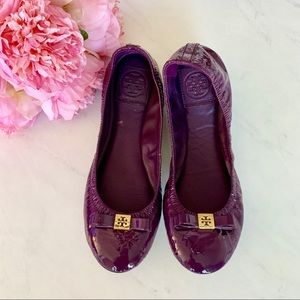 Tory Burch Purple Bow Flats